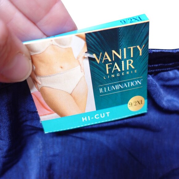 NWT Vanity Fair Lingerie Illumination Hi-Cut Brief Panty 9/2XL Navy Blue - Picture 3 of 5